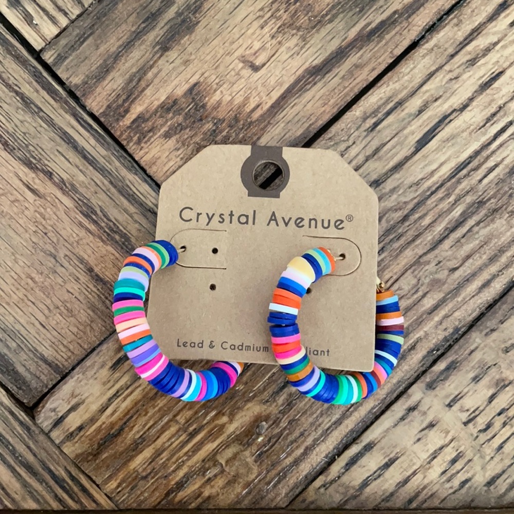 Multi colored hoop earrings NEVER WORN